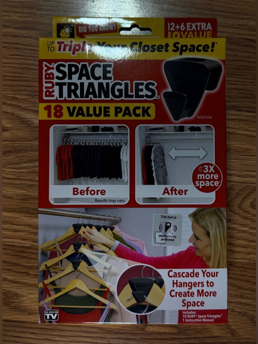 The Ruby Space Triangles Closet Storage Hanger Holder 18pk  (Model #16252-8)